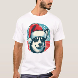Camiseta Cachorro de Natal bonito
