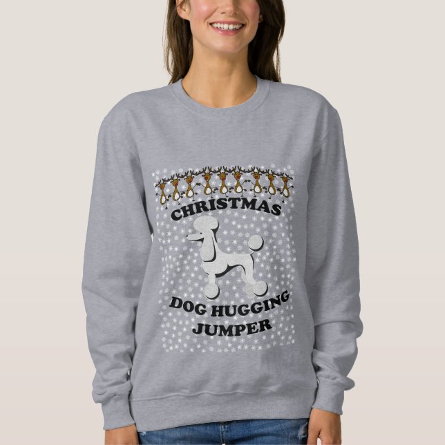 Camiseta Cachorro de Natal, Cachorro de Poodle (Frente)