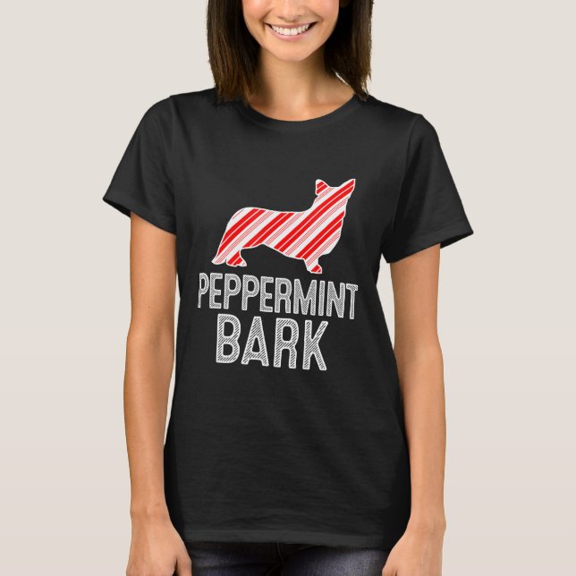 Camiseta Cachorro de Natal Cardigan Welsh Corgi Peppermint  (Frente)