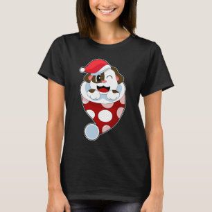 Camiseta Cachorro de Natal Chapéu de Papai Noel