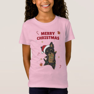 Camiseta Cachorro de Natal Chiwawa Cachorros de inverno Cac