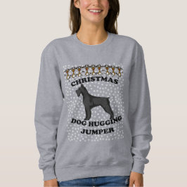 Camiseta Cachorro de Natal do Giant Schnauzer Hugging