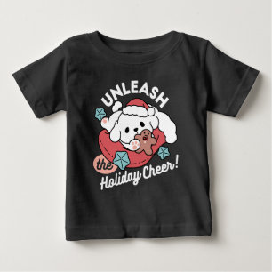 Camiseta Cachorro de Natal em Santa Hat - Feriado Cheque pa