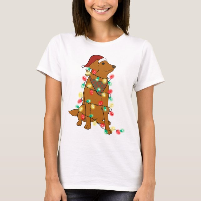 Camiseta Cachorro de Natal Engraçado (Frente)