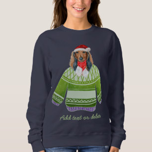 Camiseta Cachorro de Natal Feio Longo Cachshund Febre Mãe
