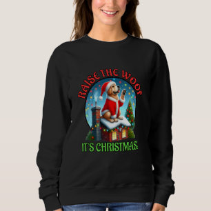 Camiseta Cachorro de Natal Levanta o Woof São Papais noeis