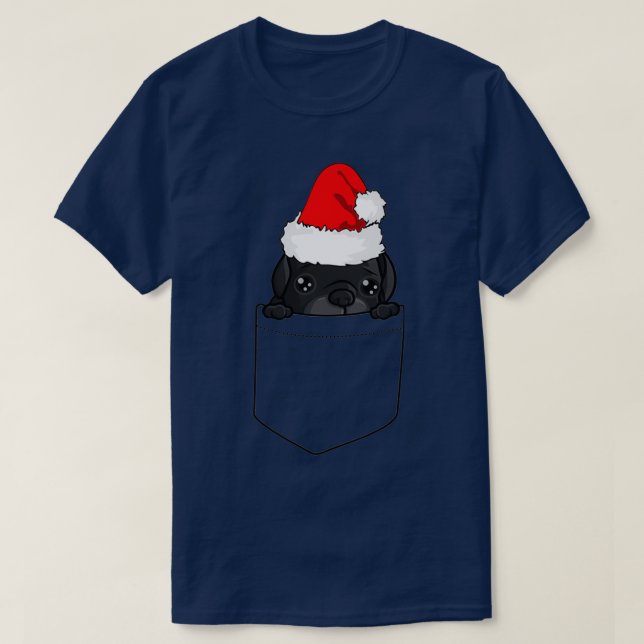 Camiseta Cachorro De Natal No Bolso (Frente do Design)