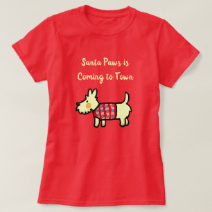 Camiseta Cachorro de Natal Papai Noel Festivo