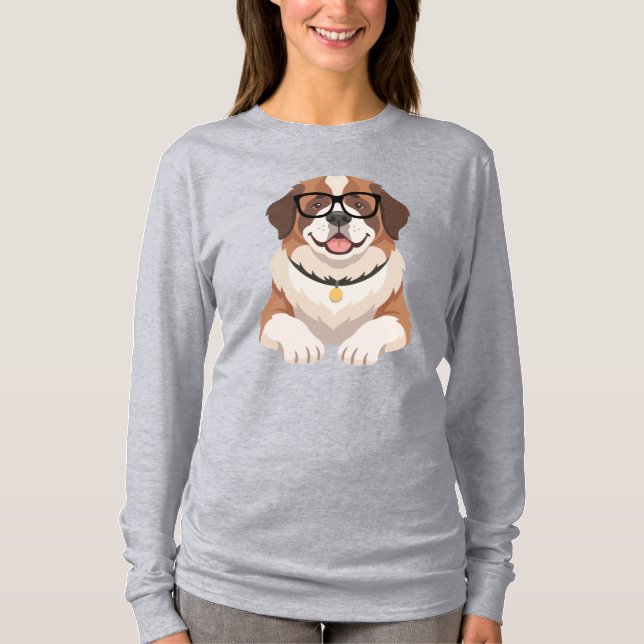 Camiseta Cachorro de Óculos LS (Frente)