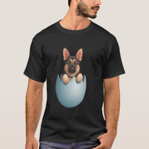 Camiseta Cachorro de Orelhas de Coelho Caçando Ovo de Pásco