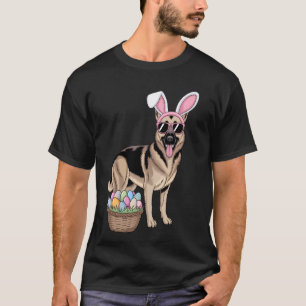 Camiseta Cachorro de Orelhas de Coelho Caçando Ovo de Pásco