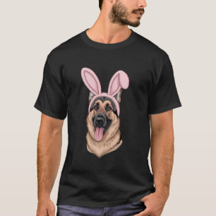 Camiseta Cachorro de Orelhas de Coelho Caçando Ovos de Pásc