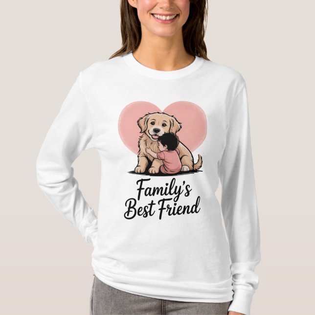 Camiseta Cachorro de Ouro doce "O melhor amigo da família" (Frente)