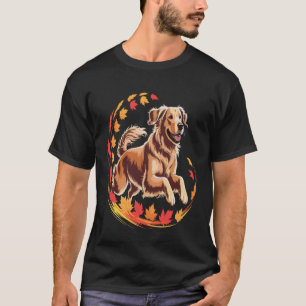Camiseta Cachorro de Outono Golden Retriever Amante de Cach