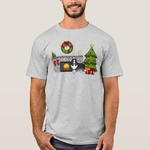 Camiseta Cachorro De Ovino Bi-Black Shetland Numa Sala De N