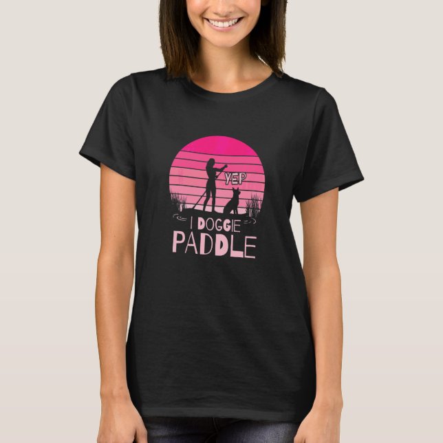 Camiseta Cachorro de paddleboarding Sup Yep Eu Remo Canino  (Frente)