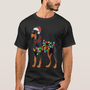 Camiseta Cachorro de Papai Noel Hmas do Doberman Pinscher