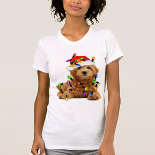 Camiseta Cachorro de Papais noeis de Goldendoodle