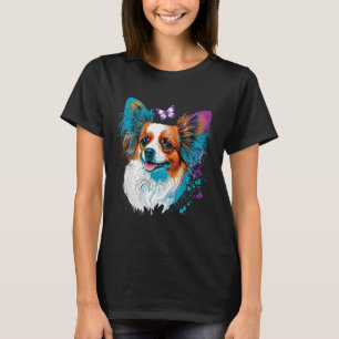 Camiseta Cachorro de Papillon Cachorro Cachorro no Pântano