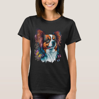 Camiseta Cachorro de Papillon Cachorro Cachorro no Pântano 