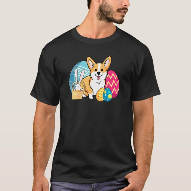 Camiseta Cachorro de Páscoa Pembroke Welsh Corgi Bunny Orel (Frente)
