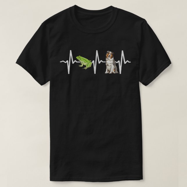 Camiseta Cachorro de Pastor Australiano Sapo de Árvore Verd (Frente do Design)