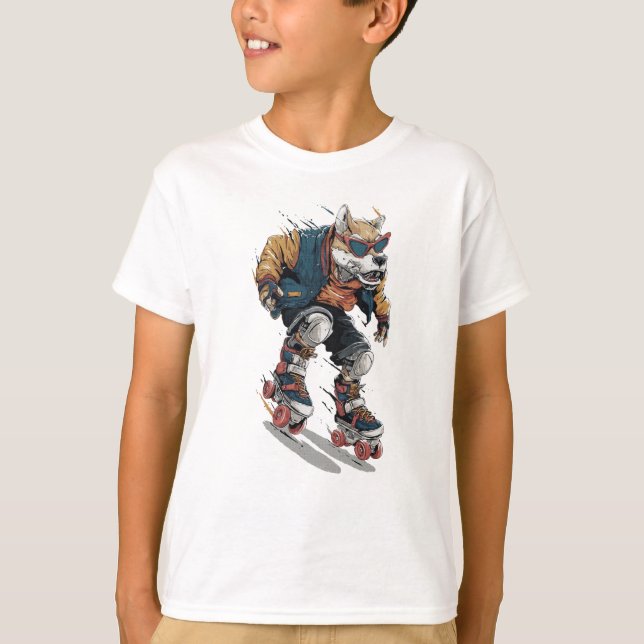Camiseta Cachorro de patins (Frente)