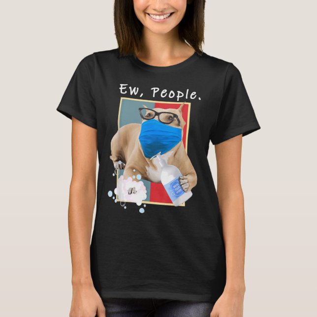 Camiseta Cachorro De Pessoas, Vestindo Um Cachorro De Másca (Frente)