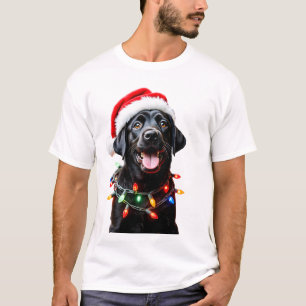 Camiseta Cachorro de pijama de luz de árvore de Natal Labra