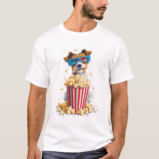 Camiseta Cachorro de Pipoca � Cachorro da Noite de Filme (Frente)
