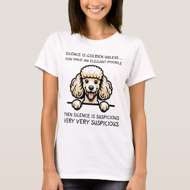 Camiseta Cachorro de Poodle Engraçado (Frente)