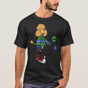 Camiseta Cachorro De Poodle Engraçado, Apricot Jogando Pic