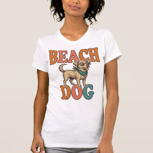 Camiseta Cachorro de Praia Gravura Vintage Design Gráfico_1
