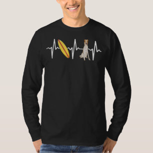 Camiseta Cachorro de pulsação Borzoi surfando