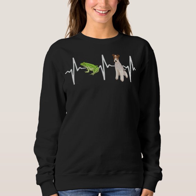 Camiseta Cachorro de pulsação com fio Sapo verde Fox Terrie (Frente)