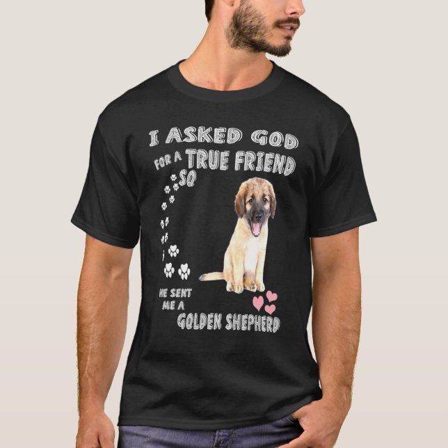 Camiseta Cachorro de Retriever Alemão Pai Figurino Ouro S (Frente)