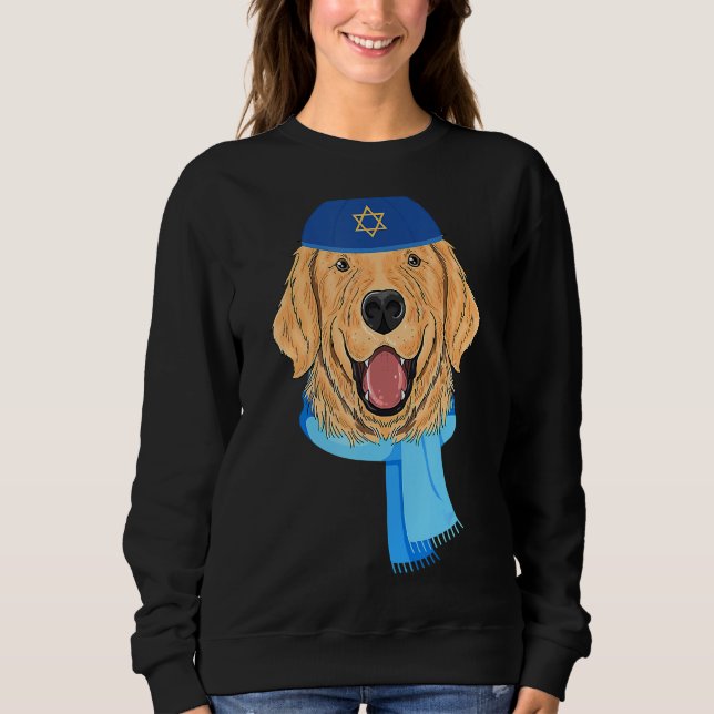 Camiseta Cachorro de Retriever Hanukkah Cachorro Judeu Nata (Frente)