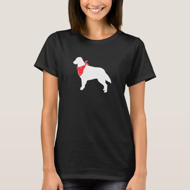 Camiseta Cachorro de Retriever Revestido Plano Vestindo Ban (Frente)