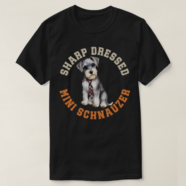 Camiseta Cachorro de Schnauzer em Miniatura Gelada (Frente do Design)