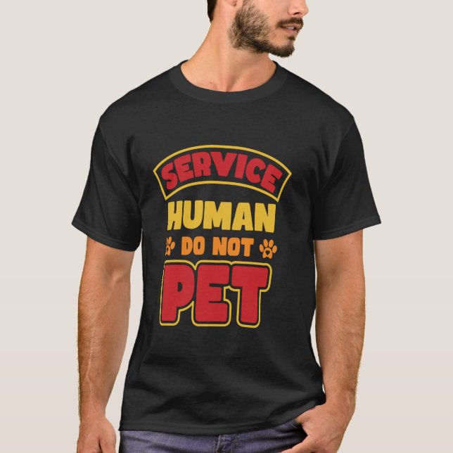 Camiseta Cachorro de Serviço Humano Não Coloque Resgate De  (Frente)