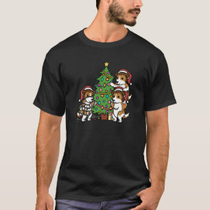 Camiseta Cachorro de Sheepdog da Árvore do Natal
