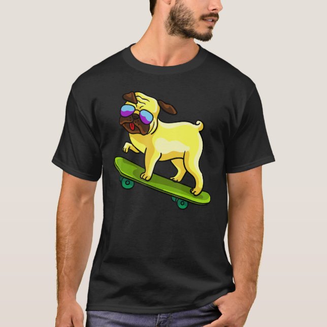 Camiseta Cachorro De Skate Para Um Pôr Lover E Um Patinador (Frente)