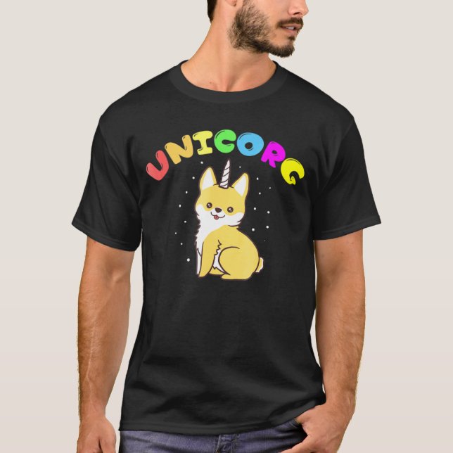 Camiseta Cachorro de Unicorn Corgi Unicorg (Frente)