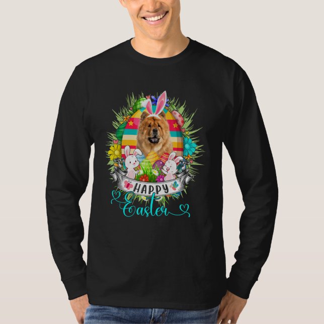 Camiseta Cachorro De Vaca Na Cesta De Ovos De Páscoa Feliz (Frente)