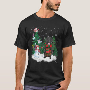 Camiseta Cachorro de Varejo Planado Cachorro de Natal Snowm