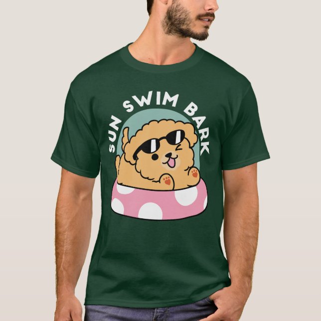 Camiseta Cachorro de verão - Cachorro flutuante com óculos  (Frente)