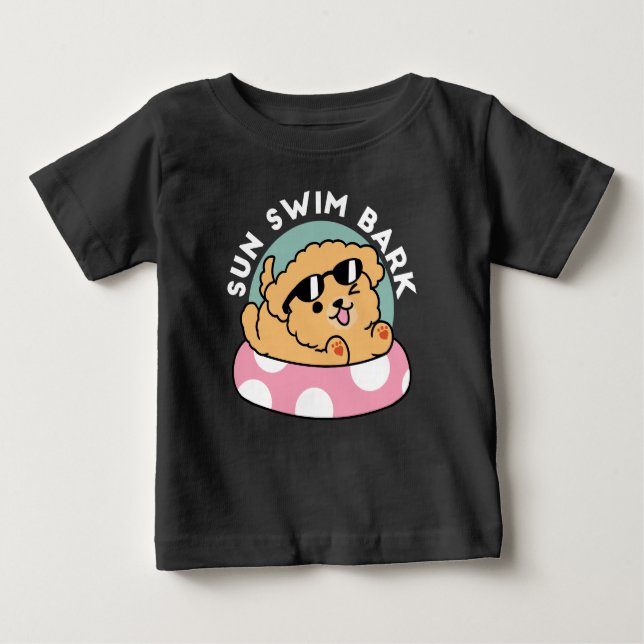 Camiseta Cachorro de verão - Cachorro flutuante com óculos  (Frente)