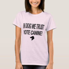 Camiseta Cachorro de Voto com Texto Preto