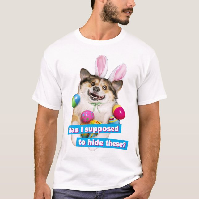 Camiseta Cachorro deitado em ovos de Páscoa (Frente)