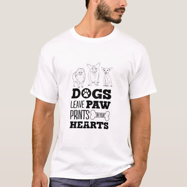 Camiseta Cachorro deixa pata impressões no coração (Frente)